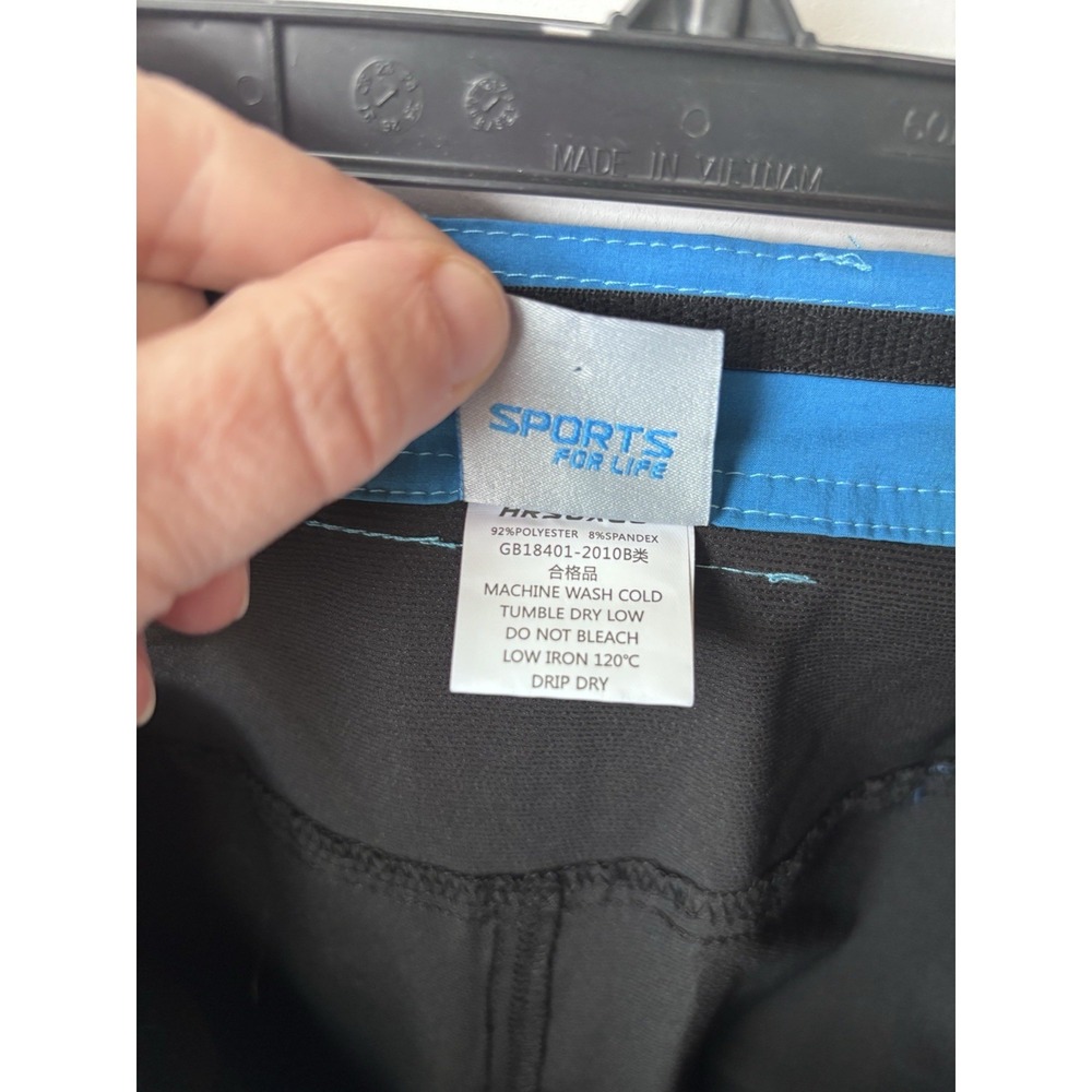 Arsuxeo Men's XL Cycling Mountain Biking Shorts Blue Black Zip Pockets Poly/Span - Picture 6 of 6